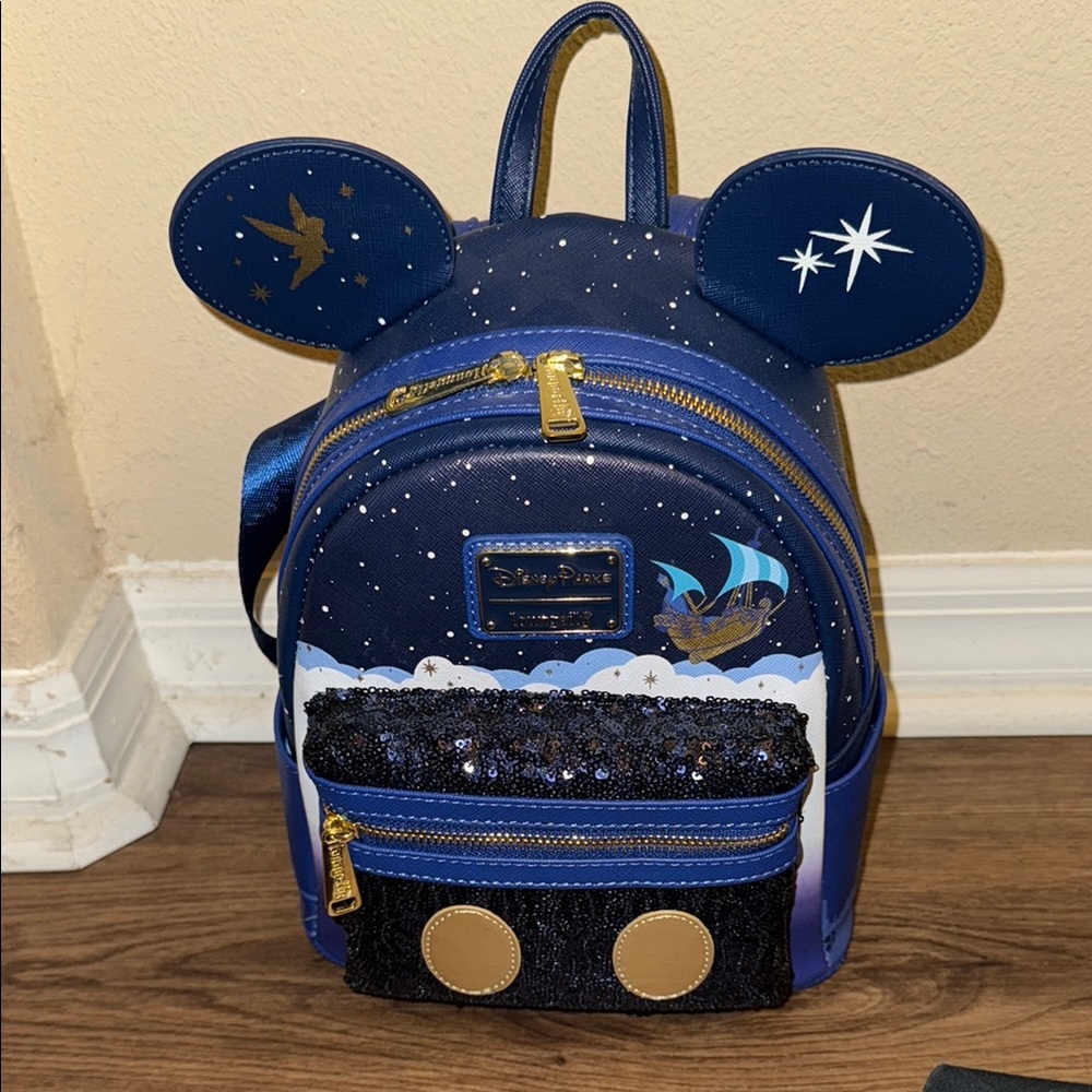 Disney 50th Peter Pan Blue Loungefly with Gold Accents